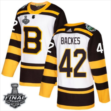 Bruins #42 David Backes Weiß Classic 2019 Stanley Cup Final Stitched